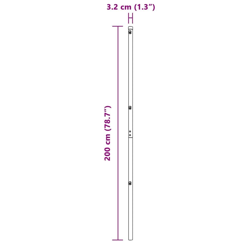 vidaXL Poste de Valla 26 pcs Gris 3,2 x 3,2 x 200 cm, Decoración para jardín y terraza, Poste cilíndrico, Soporte Robusto para cercas, Barrera de Paisaje
