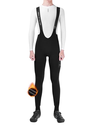 INBIKE Culotte Largo Ropa con Acolchado Tirantes para Hombre para Invierno MTB Road Bike Patalones Ciclistas de Forro Polar...