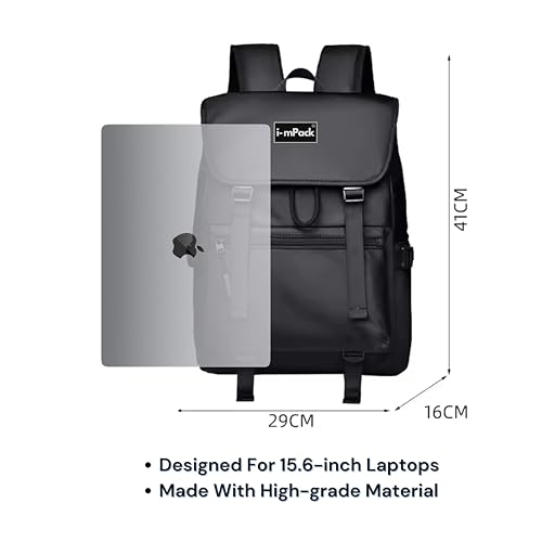 Image of Impack 30L Business Laptop Backpack | Waterproof Unisex Travel Bag | Large Capacity 15.6 inch Laptop Bag with Multiple Compartments | Stylish Office College Backpack for Men & Women