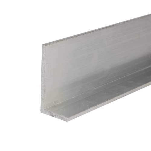 OnlineMetals 6063 Aluminum Angle, Unpolished (Mill) Finish, Extruded, T52 Temper, AMS QQ-A 200/9, Unequal Leg Length, Rounded Corners, 2" x 3" Leg Lengths, 0.25" Wall Thickness, 12" Length
