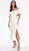 2025 Summer Women's Satin Off Shoulder Formal Dress Wedding Guest Elegant Butterfly Sleeve Split Cocktail Prom Midi Dresses White