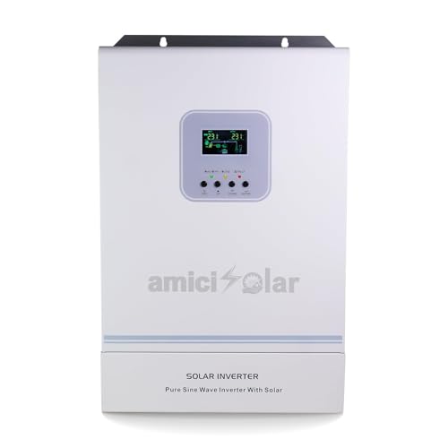 Image of amiciSolar MPPT Solar Inverter | Dual AC & DC Input| Supports 2000W Solar Panel & 12V Battery| Compatible with All Battery Types (1.6kW Hybrid Inverter)