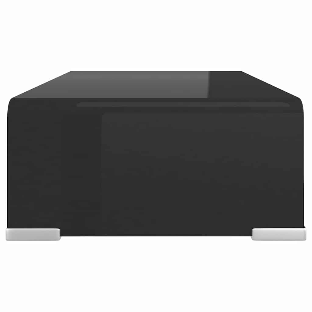 Szklana hartowana podkładka pod monitor telewizor Czarny 40x25x11 cm | Szklana podstawka pod monitor telewizor 40x25x11 cm czarna hartowane szkło
