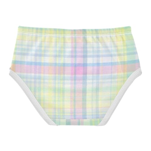 Cotton Girls Underwear Toddlers Pastel Plaid Soft Colors Pink Panties Little Girl Fun Undies Kids Briefs 2t2