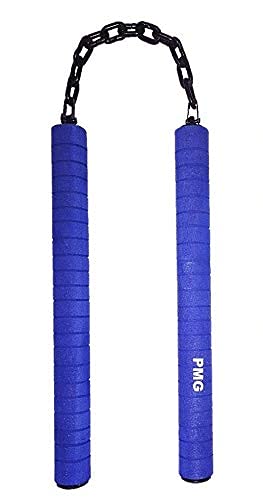 PMG Foam Nunchaku, Blue Colour Foam Handle 10" with 9" Black Metal Chain, (Martial Art & Equipment nanchaku) (Pack of 1) (B09822SBFX) Amazon Price History, Amazon Price Tracker