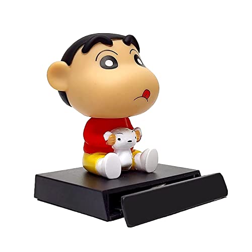Image of AUGEN Super Hero Shinchan 2 Action Figure Limited Edition Bobblehead with Mobile Holder for Car Dashboard, Office Desk & Study Table (Pack of 1)
