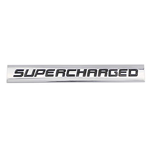Image of 3D Supercharged Metal Emblem Auto Premium Badge Side Fender Car Decal Sticker (Black)
