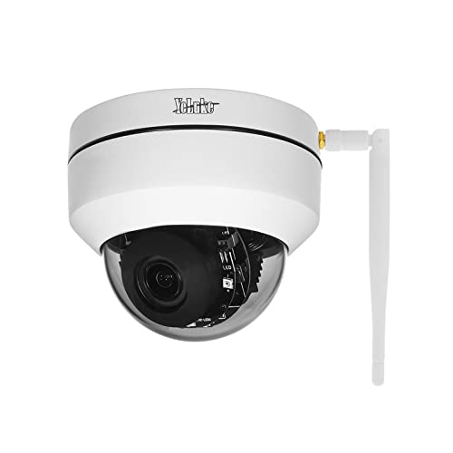 PTZ WiFi IP Camera, HD 5MP Dome Camera, 5X Zoom Optique H.265 Home Security Camera pour l'intérieur et l'extérieur, Détection de Mouvement, IR Vision Nocturne, IP66 étanche Fente pour Carte SD Cover