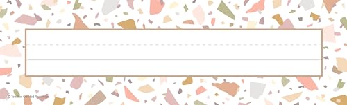 Plaques nominatives plates Terrazzo Tones TCR7221 pour personnaliser les classes