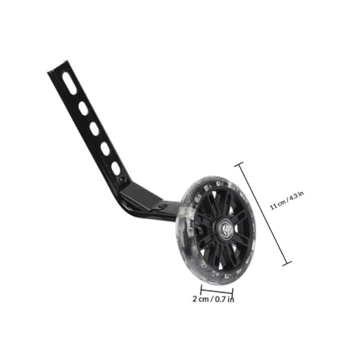 Ruedas de Entrenamiento Abaodam para Bicicletas de 12 a 20 Pulgadas, Ruedas Auxiliares Antideslizantes con Luz Intermitente, 2 Piezas Negras para Niños miniatura 2