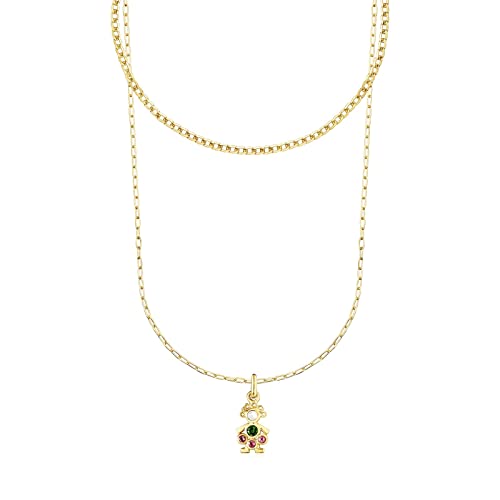 TOUS Gargantilla con baño de Oro 18 KT sobre Plata y Anillas ovales, 60 cm Chain