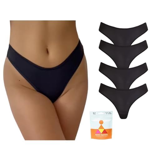 Panic Panties Flex Fit Thong - Womens Thong for Purse - On-the-Go Emergency Underwear - 4 Pack -