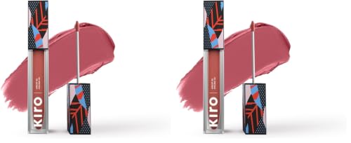 Image of Kiro Airy Matte Liquid Lipstick, Sandy Rose (Pink Nude), 5 ml, Transferproof, Liquid Lip Colour, Long Lasting, Vegan, No Parabens, Avocado Oil, Non Toxic Lipstick for Intense Colour (Pack of 2)