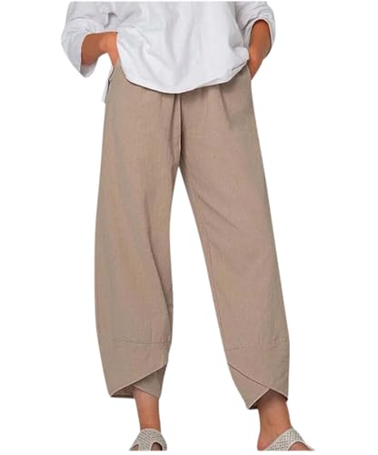 Summer Women's Classic Solid Color Straight Leg Pant Split Design Fashion Print Decoration with Pockets Casual Pants