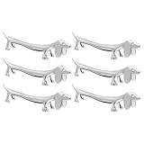 FRCOLOR Dog Shape Chopstick Rests Set of 6 Zinc Alloy Metal Cutlery Organizer 3.54 Inch Puppy...