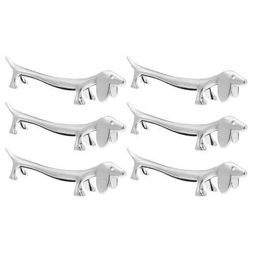 FRCOLOR Metal Puppy Chopstick Holder Set of 6 Zinc Alloy Dog Shaped Silverware Rests for Kitchen...