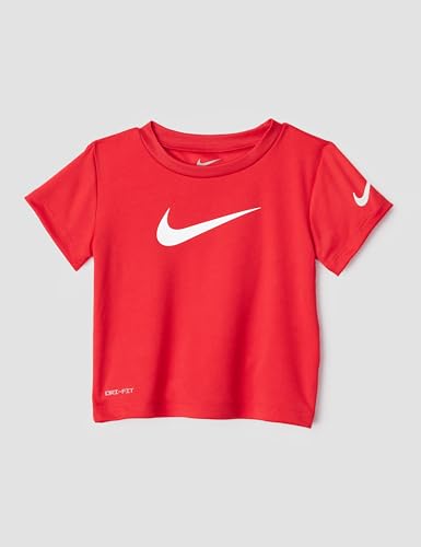 Image of Nike Baby Dri-FIT Swoosh Logo T-Shirt and Mesh Shorts 2-Piece Outfit Set