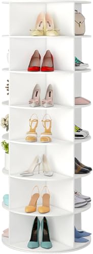 GOFEI 7-Tier Rotating Shoe Rack Tower – 360° Free-Standing Round ...