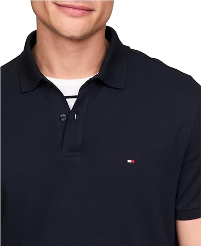 Image of Tommy Hilfiger Mens Short Sleeve Casual Polo Shirts in Regular Fit with Liquid Cotton