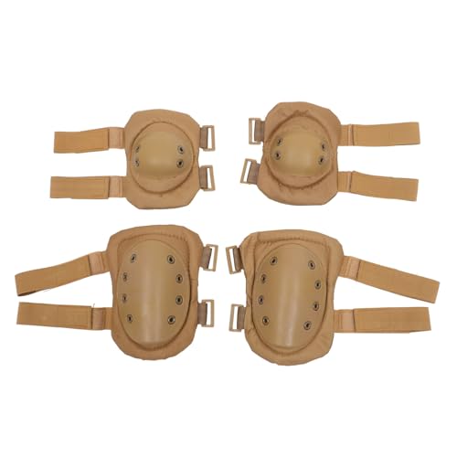 KOMBIUDA 4pcs Four Pieces of Knee Pads and Elbow Pads Knee Pads for Crawling Bike Gloves Cycling Equipment Motorcycle Gloves Knee Pads for Men Football Knee Pads Kneepad Brown Rubber