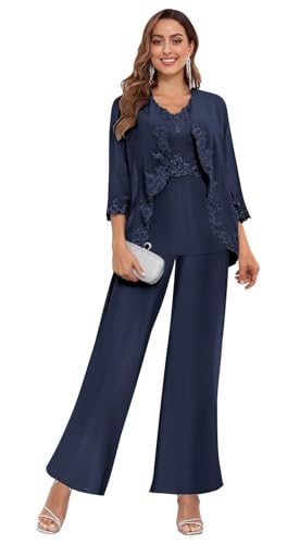 Women's 3PC Mother of The Bride Pants Suits for Wedding Elegant Sets Wedding Formal Outfit3