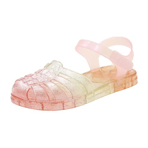 IWIHMIV Jelly Sandals for Girls Closed Toe Princess Summer Dress Shoes Girls Non Slip Flat Water Jelly Sandals