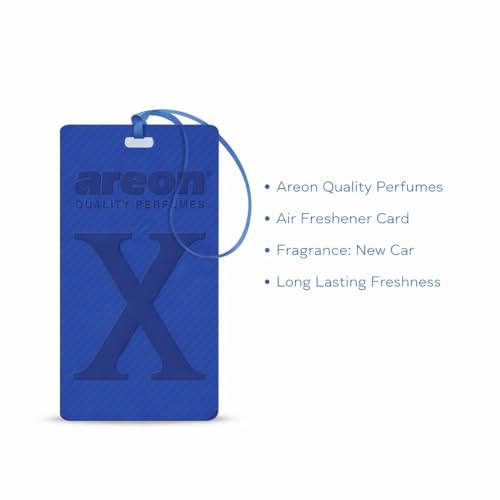 Image of AREON X Version New Car Hanging Best Car Air Freshener - Long Lasting Scent for Car or Home - Long Lasting, Fresh, Luxurious Scent - Pack of 3