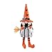 Peluche de bruja Gnome de Halloween con escoba para decoración de la bandeja de animales, hecha a mano, muñeca sin cara para Halloween, casa de campo, decoración de mesa, regalo (B)