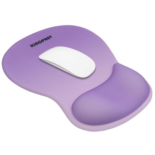 Ergonomic Mouse Pad with Wrist Support, Computer Mousepad with Gel Wrist Rest and Non-Slip PU Base for Pain Relief,Gaming Mouse Pads for Laptop, Office & Home, 10.2 x 7.6 in (Purple Gradient)