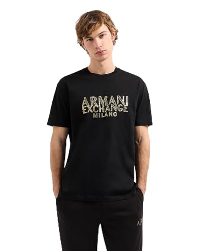 Armani Exchange Men's Ax Milano Black & Gold T-Shirt