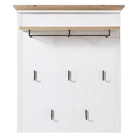 Froschkönig24 Jasmin Garderobenpaneel Paneel Wandgarderobe Garderobe Pinie hell/Eiche Cover