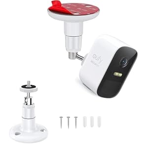 Wandhalterung für eufy Security Kamera 2C/2C Pro, 2/2 Pro, 3C/S300, 3/S330, eufyCam SoloCam S220/C210, 360 Grad verstellbare Halterung, Klebe- oder Schraubbefestigung - 1 Packungen