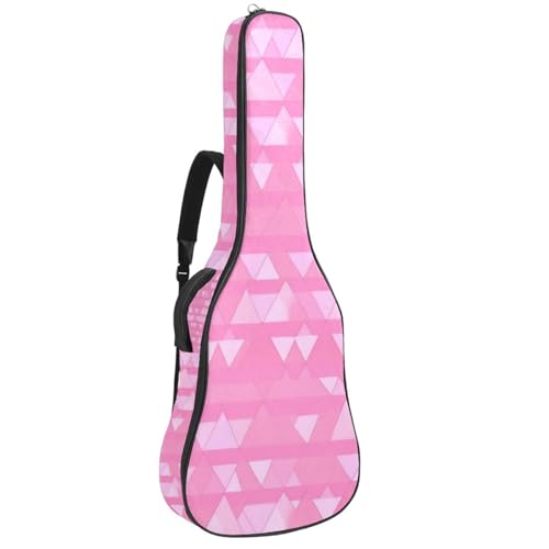 Étui pour guitare acoustique 40 pouces étanche anti-choc triangle rose