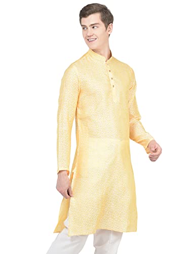 Image of SG LEMAN Knee Length Solid Kurta for Men | Silk | Long Sleeve | Ethnic Wear for Men | Party and Weeding wear Kurta