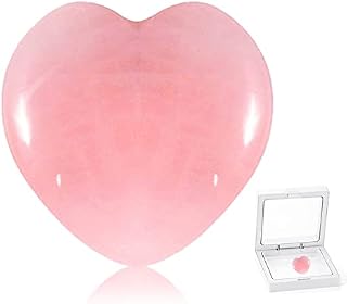 Rose Quartz Crystals Heart Worry Stones Anxiety Palm Stone Healing Chakra Gemstone for Reiki Meditation Chakra Healing Wicca Collectors Therapy Stress Relief Pocket Thumb Mini Crystals