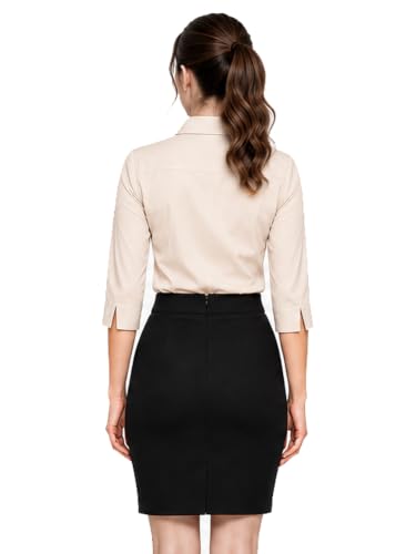 Image of Blue Ronin Womens 3 /4 Sleeve Formal Shirt for Office Wear | Soft Fabric Smart Fit Professional Shirt for Work, Meetings, Corporate & Business Style
