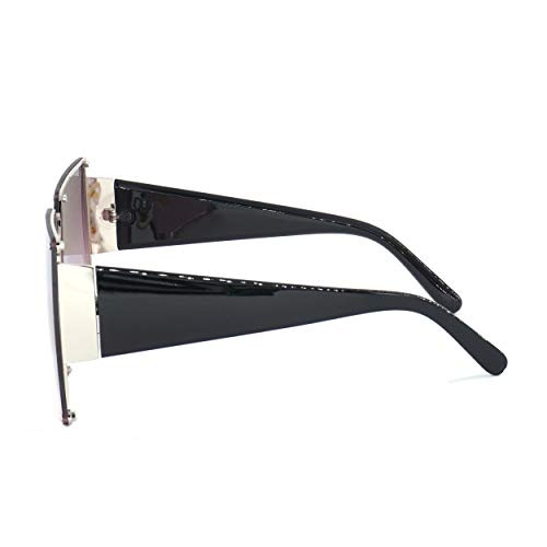Armear Women Oversized Square Shield Sunglasses Vintage Flat Top Gradient Lens Eyewear2