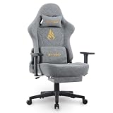 Symino Silla Gaming Ergonómica - Sillón Gamer Reclinable (90°-150°) con Soporte Lumbar y Reposacabezas Ajustables, Apoyabrazos 3D - Faux Suede Black, Capacidad 200kg