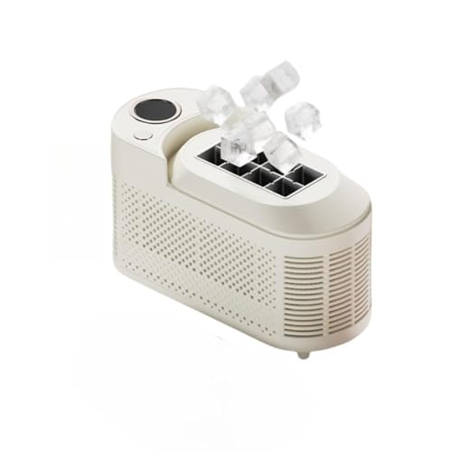 小型自動製氷機 卓上コンパクトタイプ 家庭用・業務用兼用 大容量水タンク ハンドル付き氷バスケット 透明窓 静音 取り扱い簡単 (標準電源12V,ホワイト)