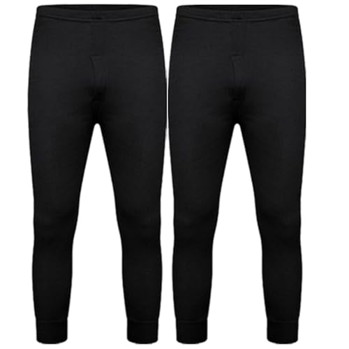 DOLCE ENVY Men's Thermal 2 Pack Long John Bottom Trouser Warm Base Layer for Winter Suitable for Daily Use High-Performance Bottom Trouser (XXL, Black) DOLCE ENVY Men's Thermal 2 Pack Long John Bottom Trouser Warm Base Layer for Winter Suitable for Daily Use High-Performance Bottom Trouser (XXL, Black)