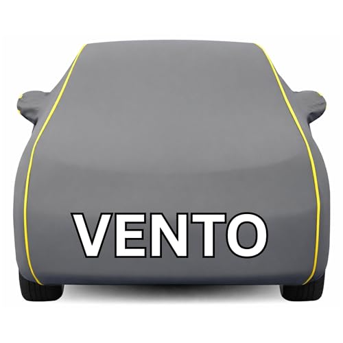 Image of Kayme Premium Grey Vento Car Cover Waterproof for (All Models & Variants - Petrol, Diesel, CNG & EV) |Speacially Custom Fit with Mirror Pockets |All-Weather Protection - Outdoor Car Body Cover