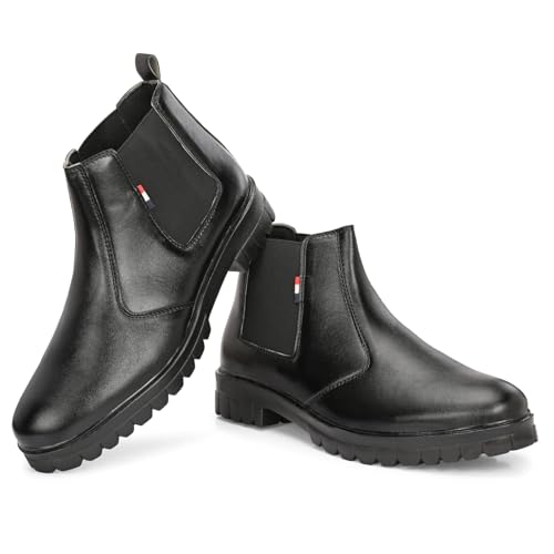 Generic Men's Black Synthetic Leather Chelsea Boots - Image 5