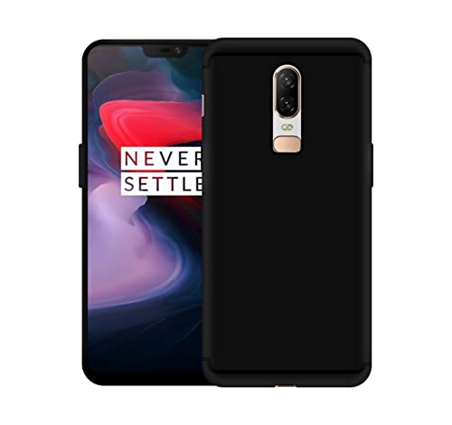 Image of Case Creation Compatible with Oneplus 6 2021 Back case, Oneplus 6 Slim Flexible Smart Look case with 360 Camera All Angle Protection (Pure Black)