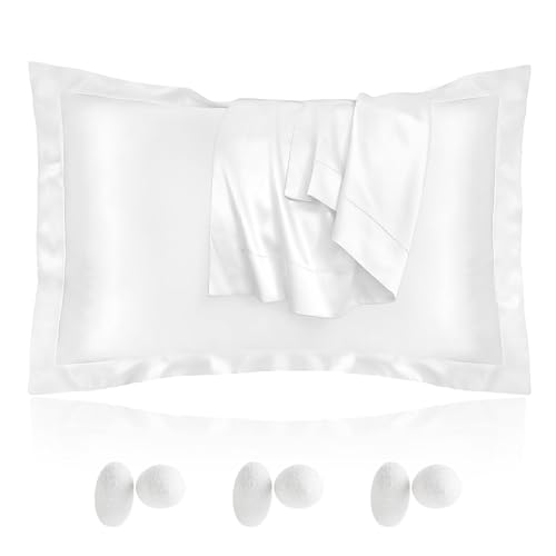 Juego de 2 Fundas de Almohada de Seda para Piel y Cabello, 50 x 80 cm, Lujosa e hipoalergénica, suavidad excepcional, Fundas de Almohada de Seda con Cierre de Sobres