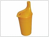 Schnabelbecher mit Deckel für Tee mit langem Mundstück, Farbe: Orange - Schnabeltasse Trinkbecher Einnehmebecher