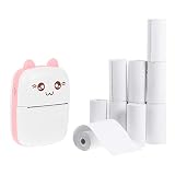 SOLUSTRE Drahtlose Label Maker Drahtlose Mini Thermische Label Smart Drucker Kennzeichnung Maschine Mit Smart Telefon Verbindung Funktion Mit 10 Rollen Druck Papier Rosa