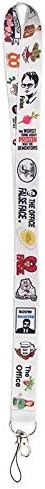 Pinstant The Office Dunder Mifflin TV Show Michael Scott Dwight 17.5" Neck Lanyard Keychain Holder ID Badge Mobile Phone Pin Strap