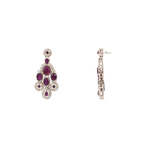 Image of I Jewels Traditional Teardrop Design & Stone Necklace Jewellery With Earrings & Maang Tikka Set for Women (IJ414)