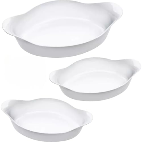 Conjunto 3 Assadeiras Kit Travessa De Vidro Branco Opaline Forno ...