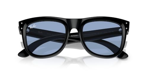 Ray-Ban RBR0502SF Wayfarer Reverse Low Bridge Fit Sunglasses, Black/Light Blue, 53 mm - image 5